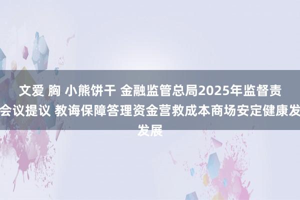 文爱 胸 小熊饼干 金融监管总局2025年监督责任会议提议 教诲保障答理资金营救成本商场安定健康发展
